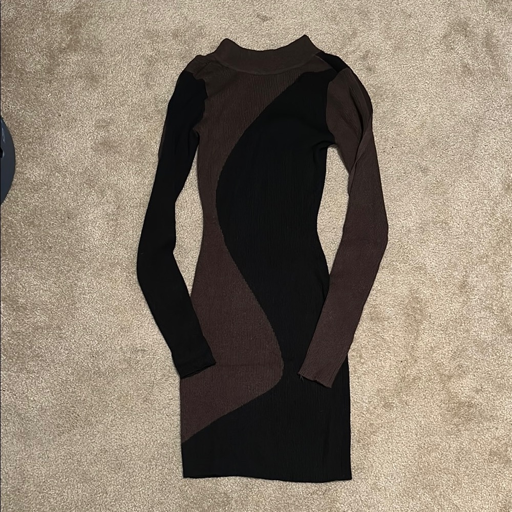 Lilyful Chocolate ribbed dress